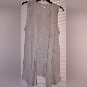 Joseph A. Beige Sleeveless Knitted Cardigan Duster Size 2X